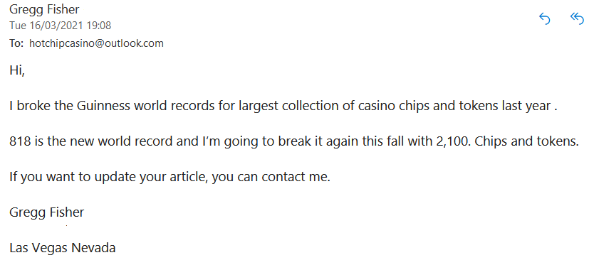 Casino Chip Guinness World Record 